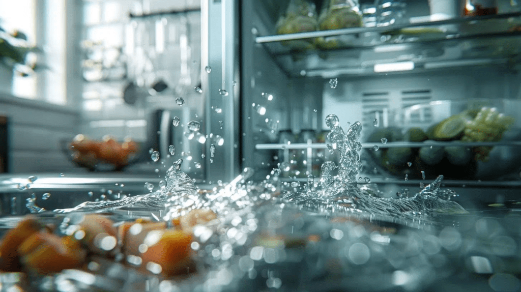 Water pooling under commercial fridge